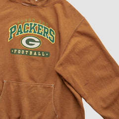 Green Bay Packers NFL 2000s Hooded Pullover Sweatshirt Brown Vintage