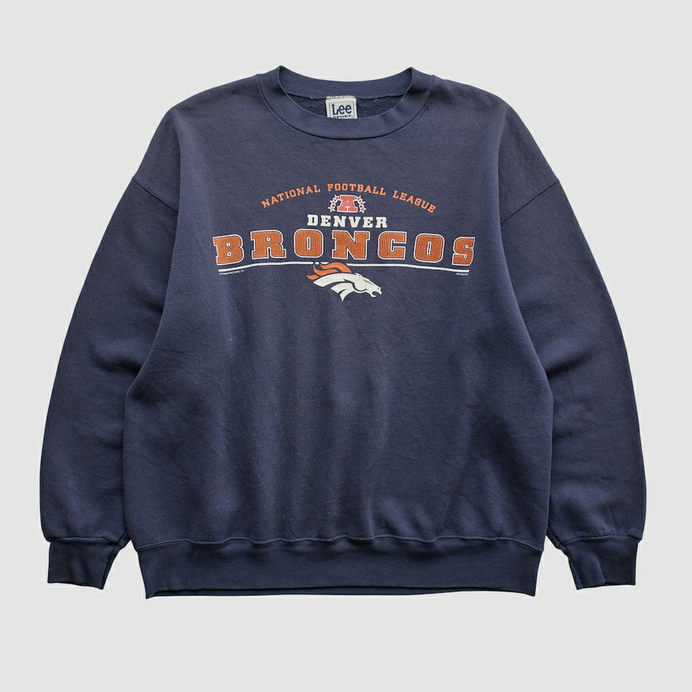 Denver Broncos Lee Apparel 2001 Pullover Sweatshirt Navy Vintage