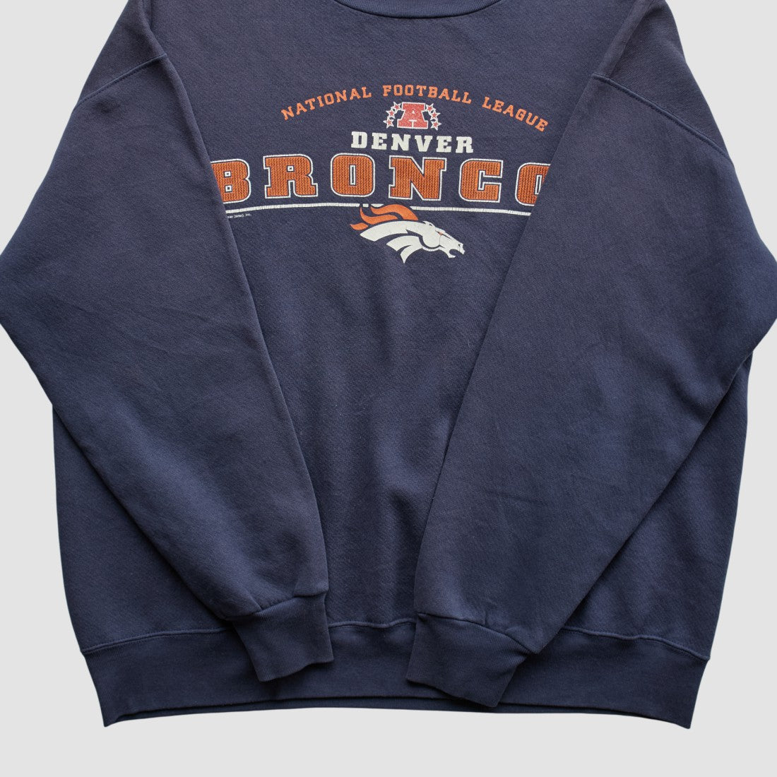 Denver Broncos Lee Apparel 2001 Pullover Sweatshirt Navy Vintage