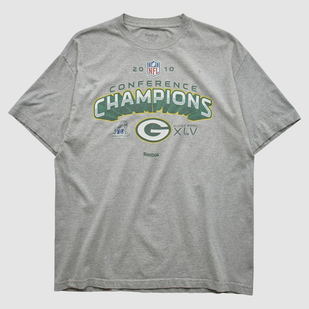 Green Bay Packers Reebok 2010 T-shirt Heather Gray Vintage