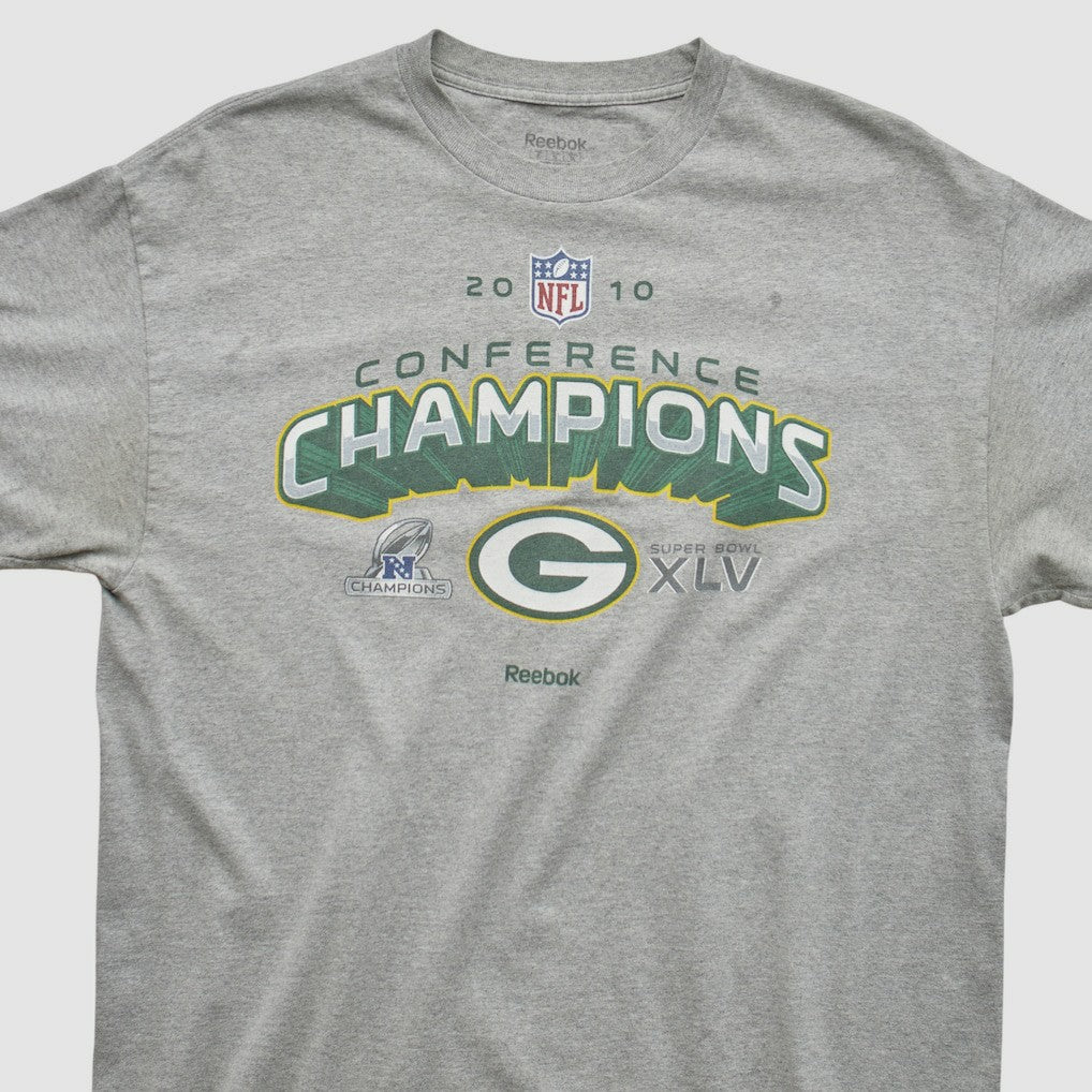 Green Bay Packers Reebok 2010 T-shirt Heather Gray Vintage