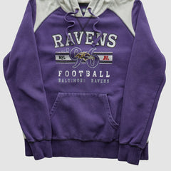Baltimore Ravens NFL 2010s Hooded Pullover Sweatshirt Purple Vintage