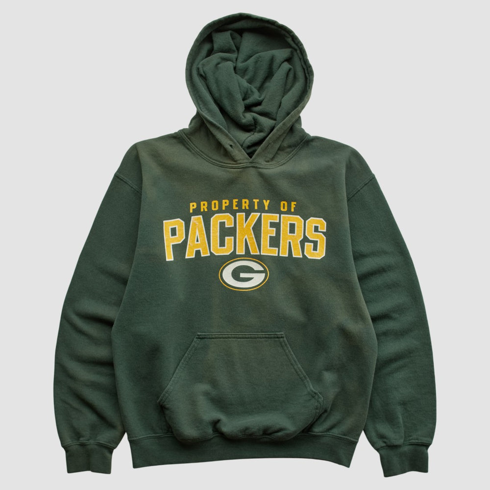 Green Bay Packers Reebok 2000s Hooded Pullover Sweatshirt Green Vintage