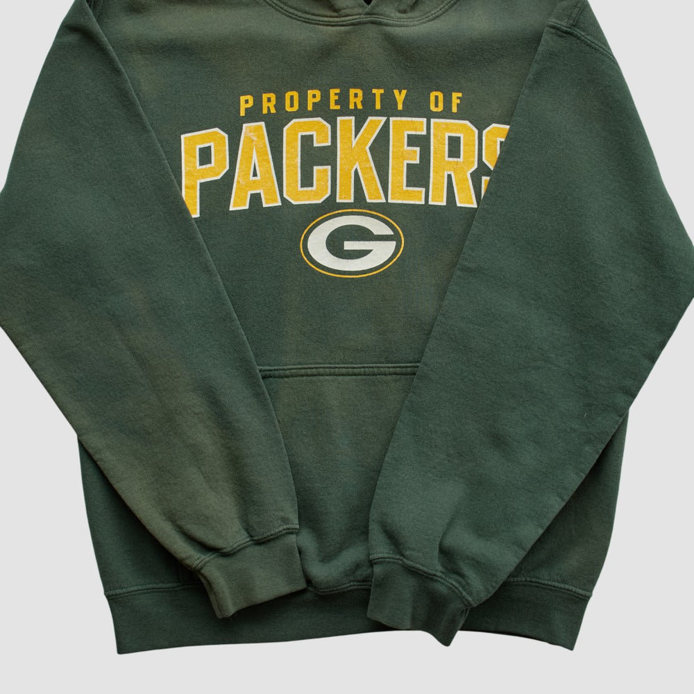Green Bay Packers Reebok 2000s Hooded Pullover Sweatshirt Green Vintage