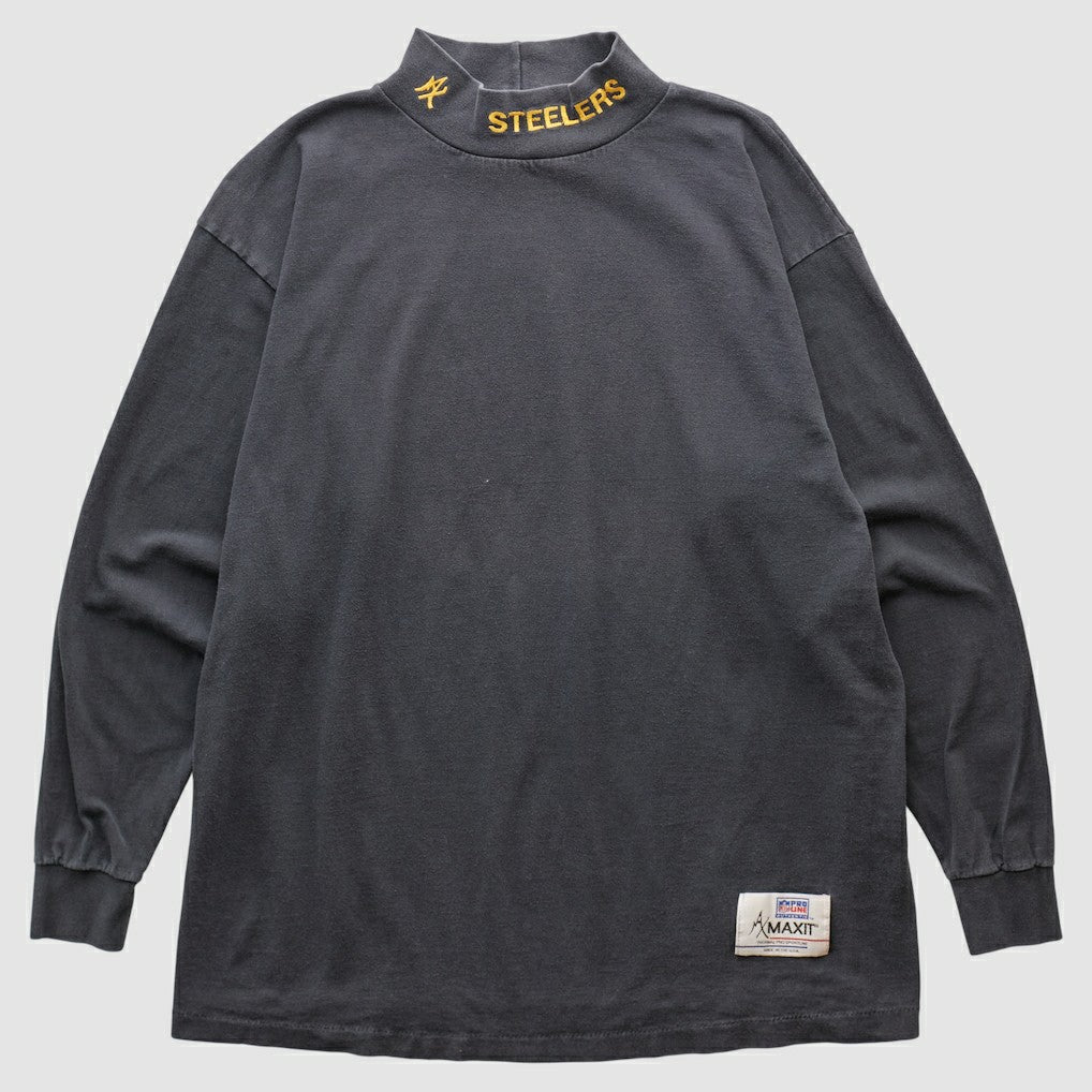 Pittsburgh Steelers 90s Long Sleeve T-shirt Charcoal Vintage