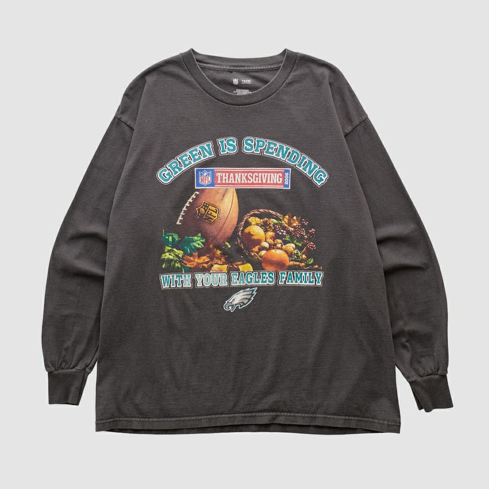 Philadelphia Eagles NFL 2008 Long Sleeve T-shirt Charcoal Vintage