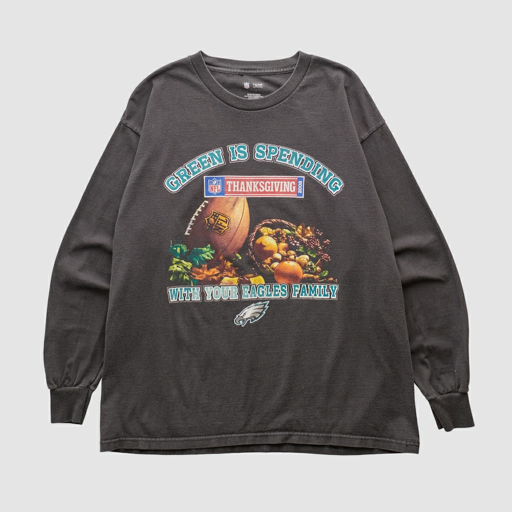 Philadelphia Eagles NFL 2008 Long Sleeve T-shirt Charcoal Vintage