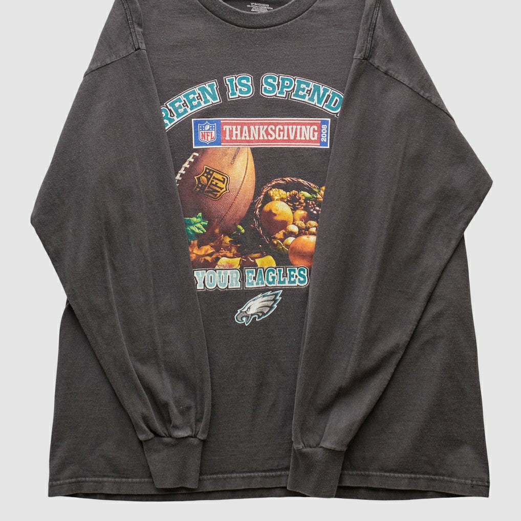 Philadelphia Eagles NFL 2008 Long Sleeve T-shirt Charcoal Vintage