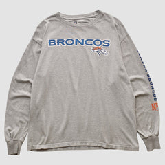 Denver Broncos NFL 2000s Long Sleeve T-shirt Heather Gray Vintage