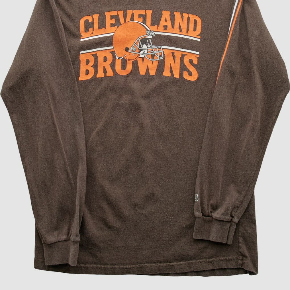 Cleveland Browns Reebok 2000s Long Sleeve T-shirt Brown Vintage