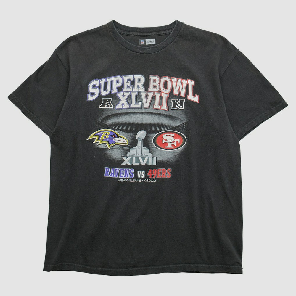 Superbowl XLVII NFL 2013 T-shirt Black Vintage