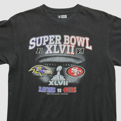 Superbowl XLVII NFL 2013 T-shirt Black Vintage