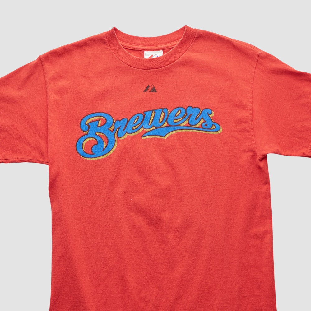 Milwaukee Brewers Majestic 2000s T-shirt - Red - M by Fanatics Real Vintage T-shirts