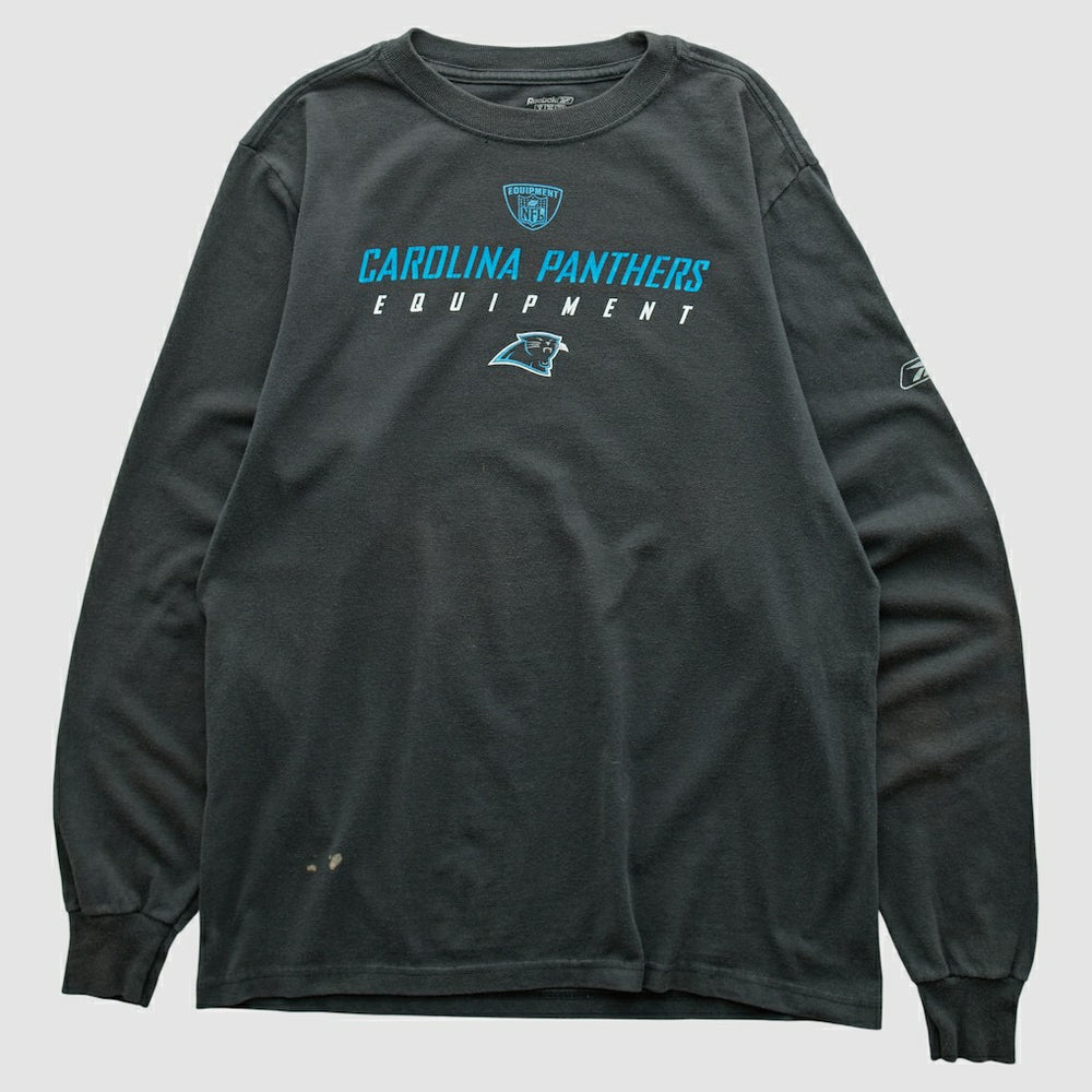 Carolina Panthers Reebok 2000s Long Sleeve T-shirt Black Vintage