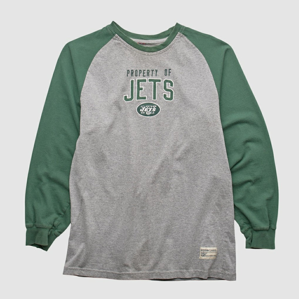 New York Jets NFL 2000s Long Sleeve T-shirt Heather Gray Vintage