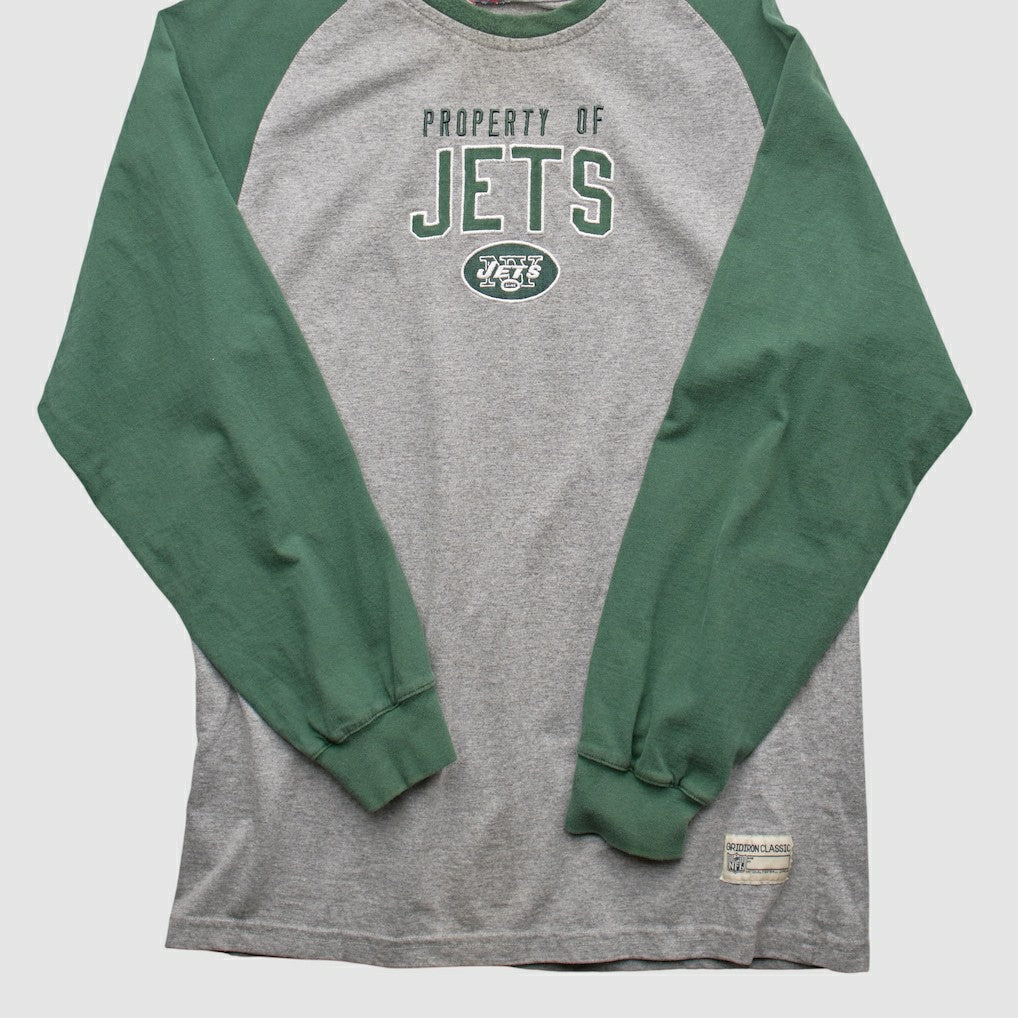 New York Jets NFL 2000s Long Sleeve T-shirt Heather Gray Vintage