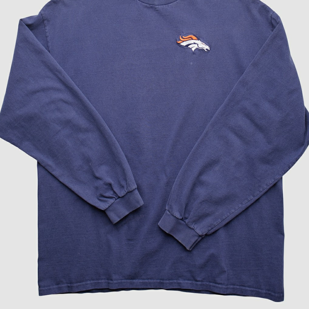 Denver Broncos 90s Pullover Sweatshirt Navy Vintage