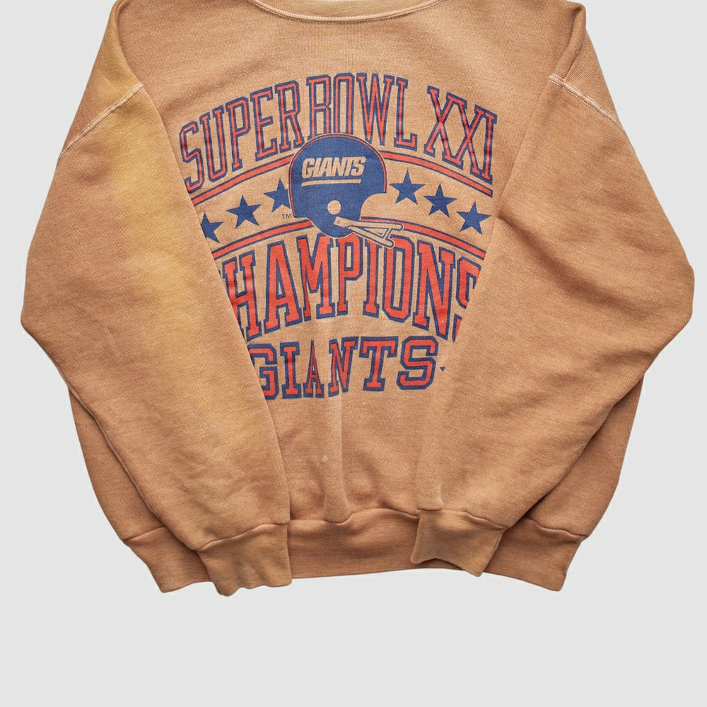 New York Giants Signal 1987 Pullover Sweatshirt Tan Vintage