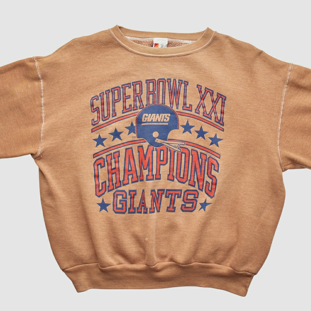 New York Giants Signal 1987 Pullover Sweatshirt Tan Vintage