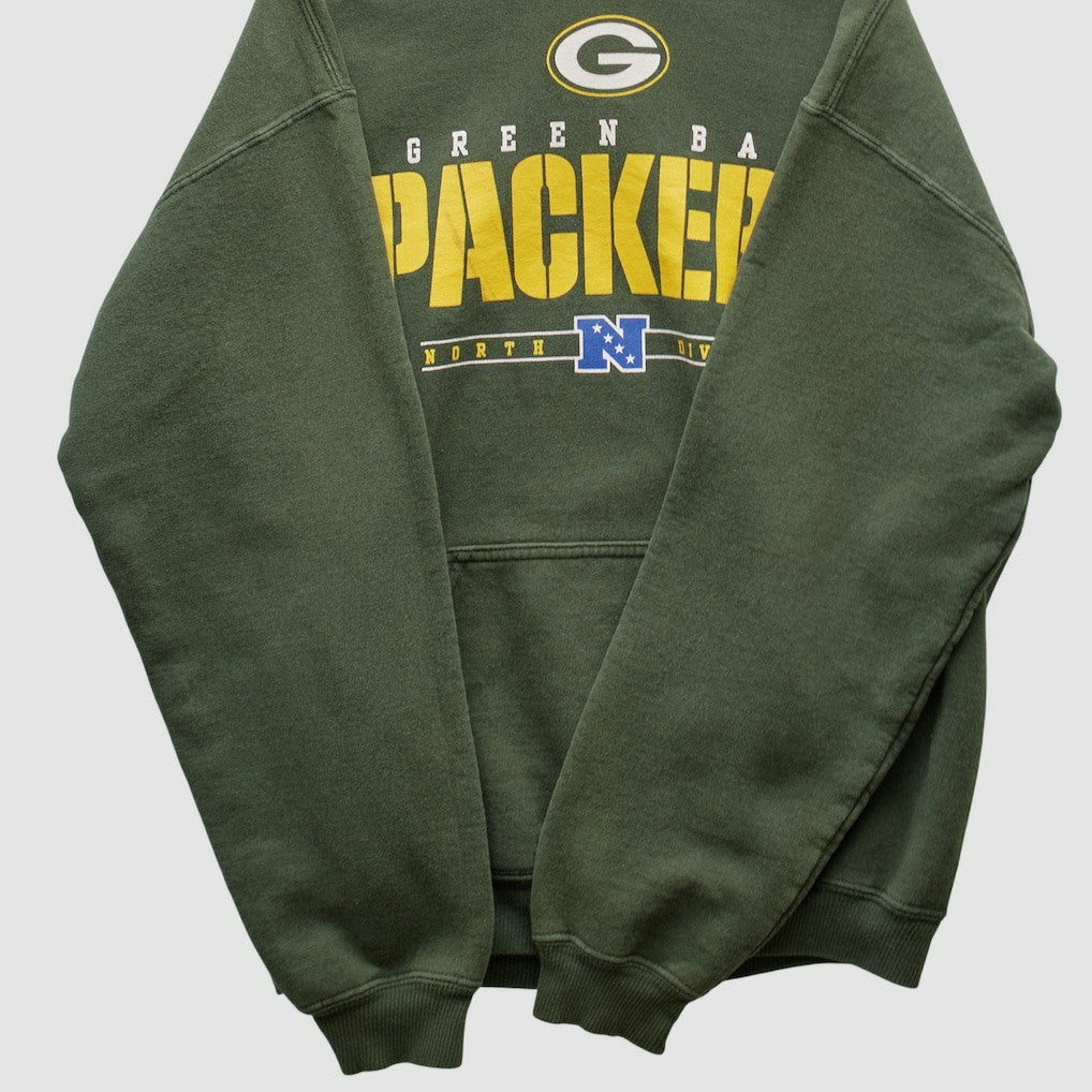 Green Bay Packers NFL 2000s Hooded Pullover Sweatshirt Green Vintage