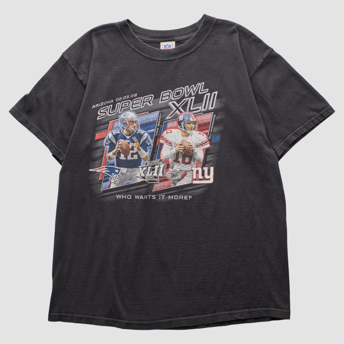 Superbowl XLII NFL 2008 T-shirt Black Vintage