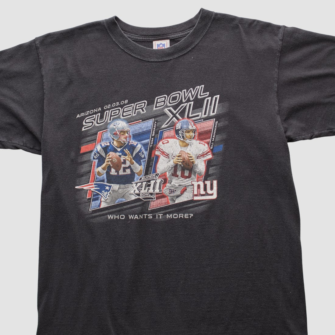 Superbowl XLII NFL 2008 T-shirt Black Vintage
