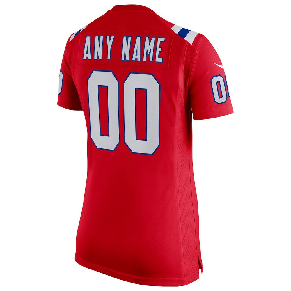 NFL New England Patriots Women's Super Bowl LX Patch Custom Game Jersey - Red
