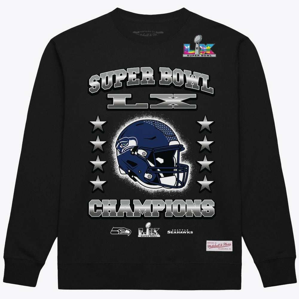 Seattle Seahawks Super Bowl LX Champions Helmet Sweatshirt Black