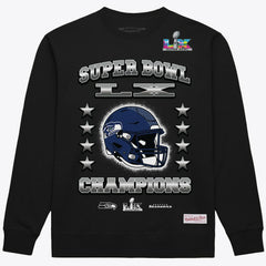 Seattle Seahawks Super Bowl LX Champions Helmet Sweatshirt Black
