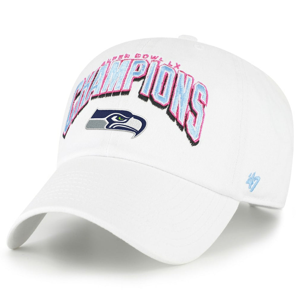 Seattle Seahawks '47 Super Bowl LX Champions Side Patch Clean Up Adjustable Hat White