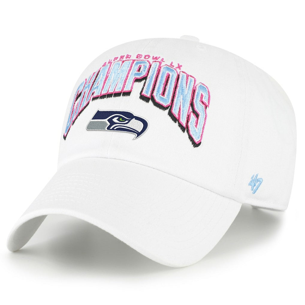 Seattle Seahawks '47 Super Bowl LX Champions Side Patch Clean Up Adjustable Hat White
