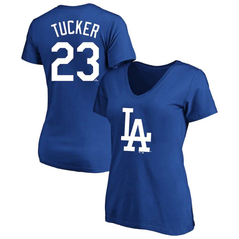 Kyle Tucker Los Angeles Dodgers Profile Women's Plus Size Name & Number V-Neck T-Shirt - Royal T-shirts