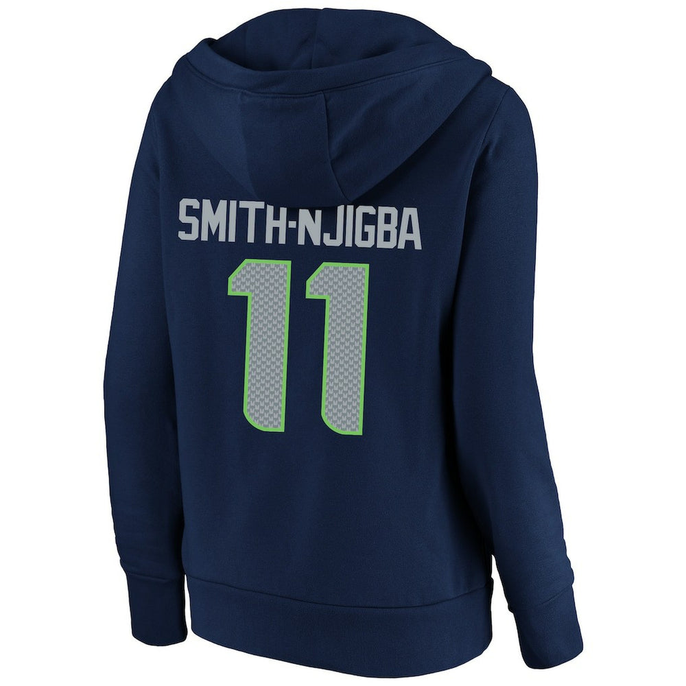 Jaxon Smith-Njigba Seattle Seahawks Women's Super Bowl LX Champions Plus Size Name & Number Fleece Hoodie College Navy