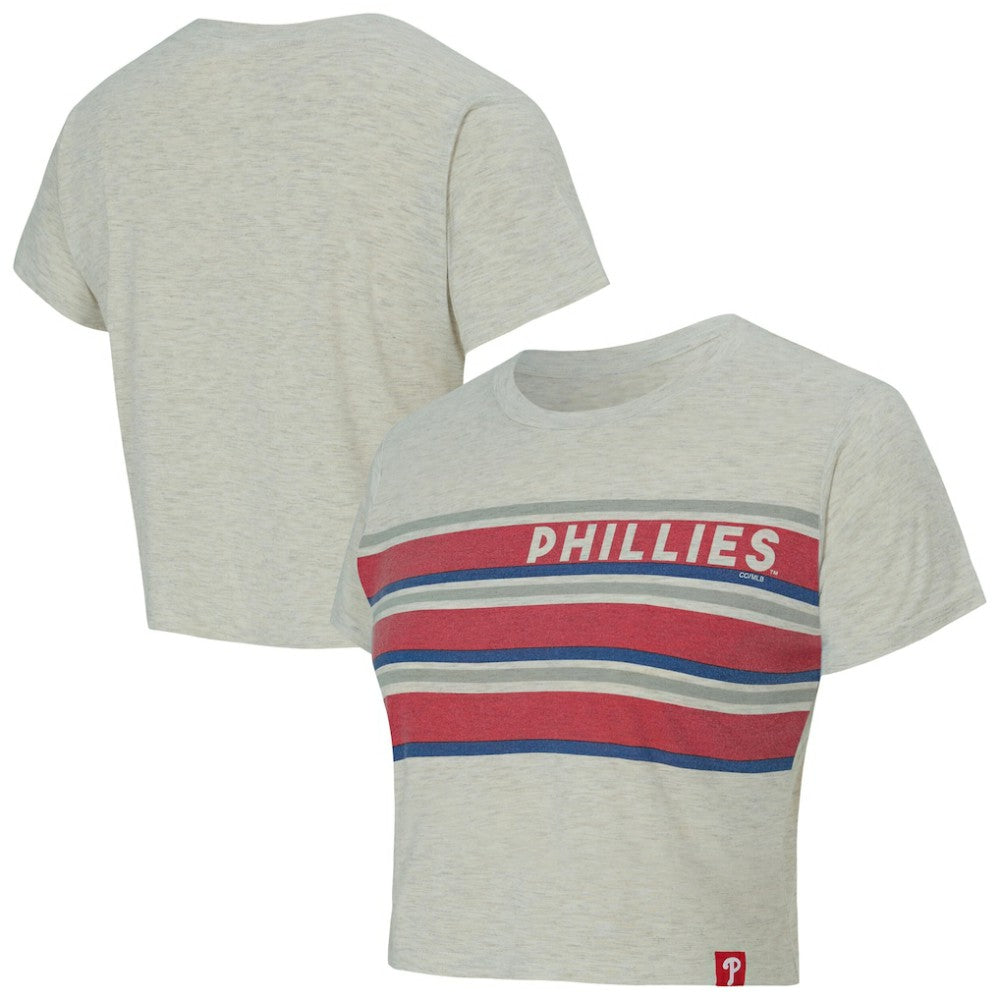 Philadelphia Phillies Concepts Sport Women's Birch Cropped T-Shirt - Cream T-shirts