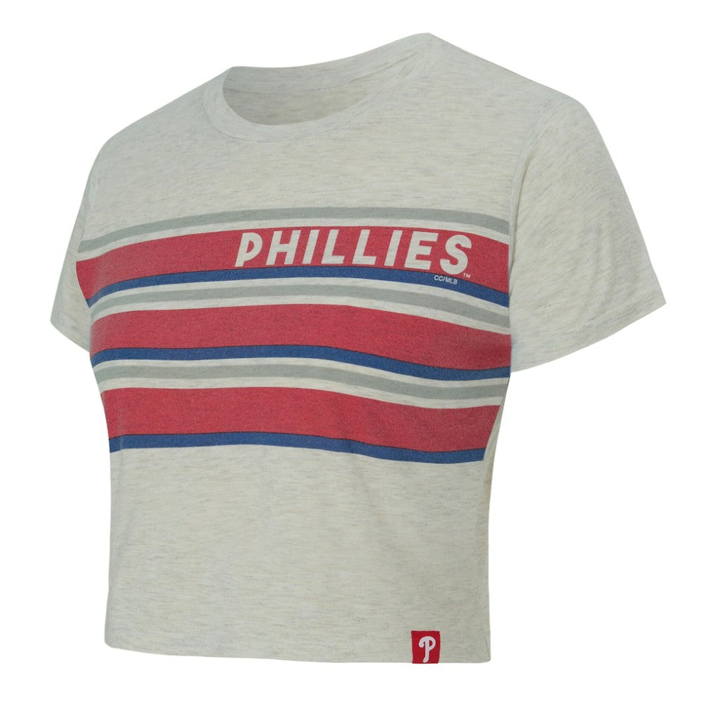 Philadelphia Phillies Concepts Sport Women's Birch Cropped T-Shirt - Cream T-shirts
