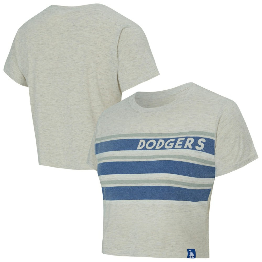 Los Angeles Dodgers Concepts Sport Women's Birch Cropped T-Shirt - Cream T-shirts