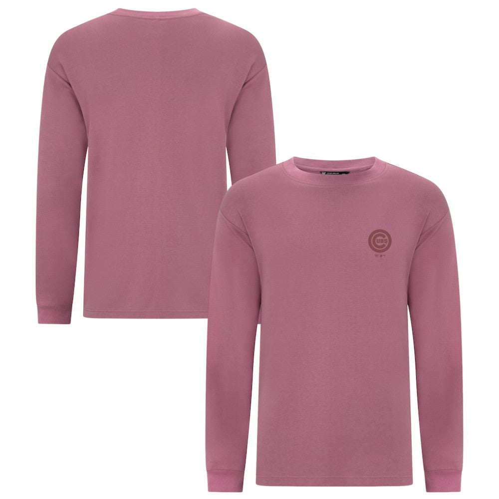 Chicago Cubs Levelwear Bridal Rose Luxe Signature Long Sleeve T-Shirt - Pink T-shirts