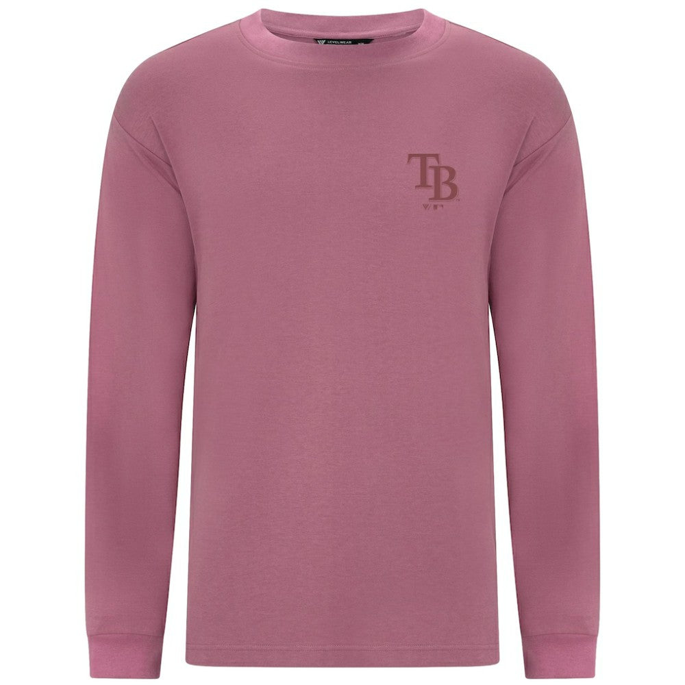 Tampa Bay Rays Levelwear Bridal Rose Luxe Signature Long Sleeve T-Shirt - Pink T-shirts