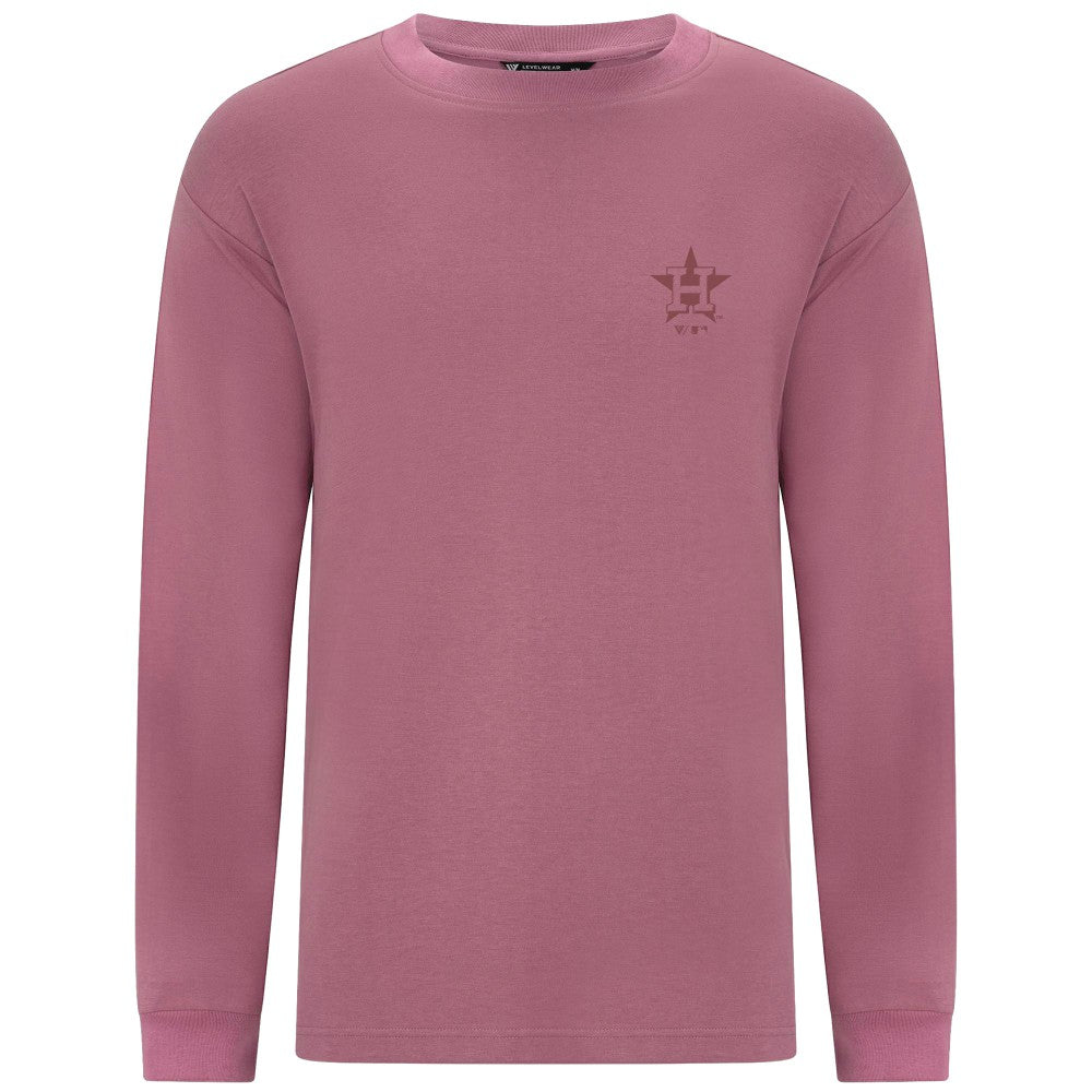 Houston Astros Levelwear Bridal Rose Luxe Signature Long Sleeve T-Shirt - Pink T-shirts