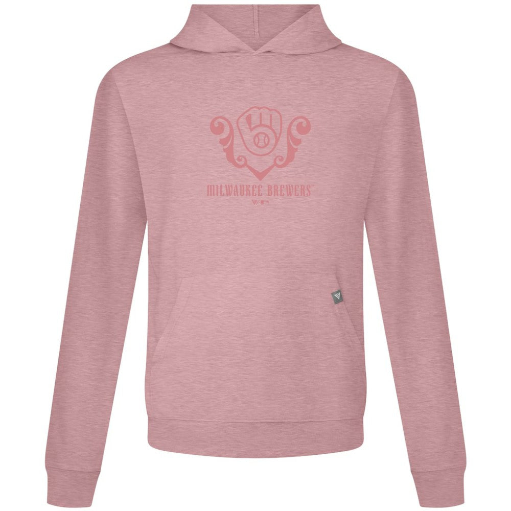 Milwaukee Brewers Levelwear Bridal Rose Relay Pullover Hoodie - Pink Hoodies