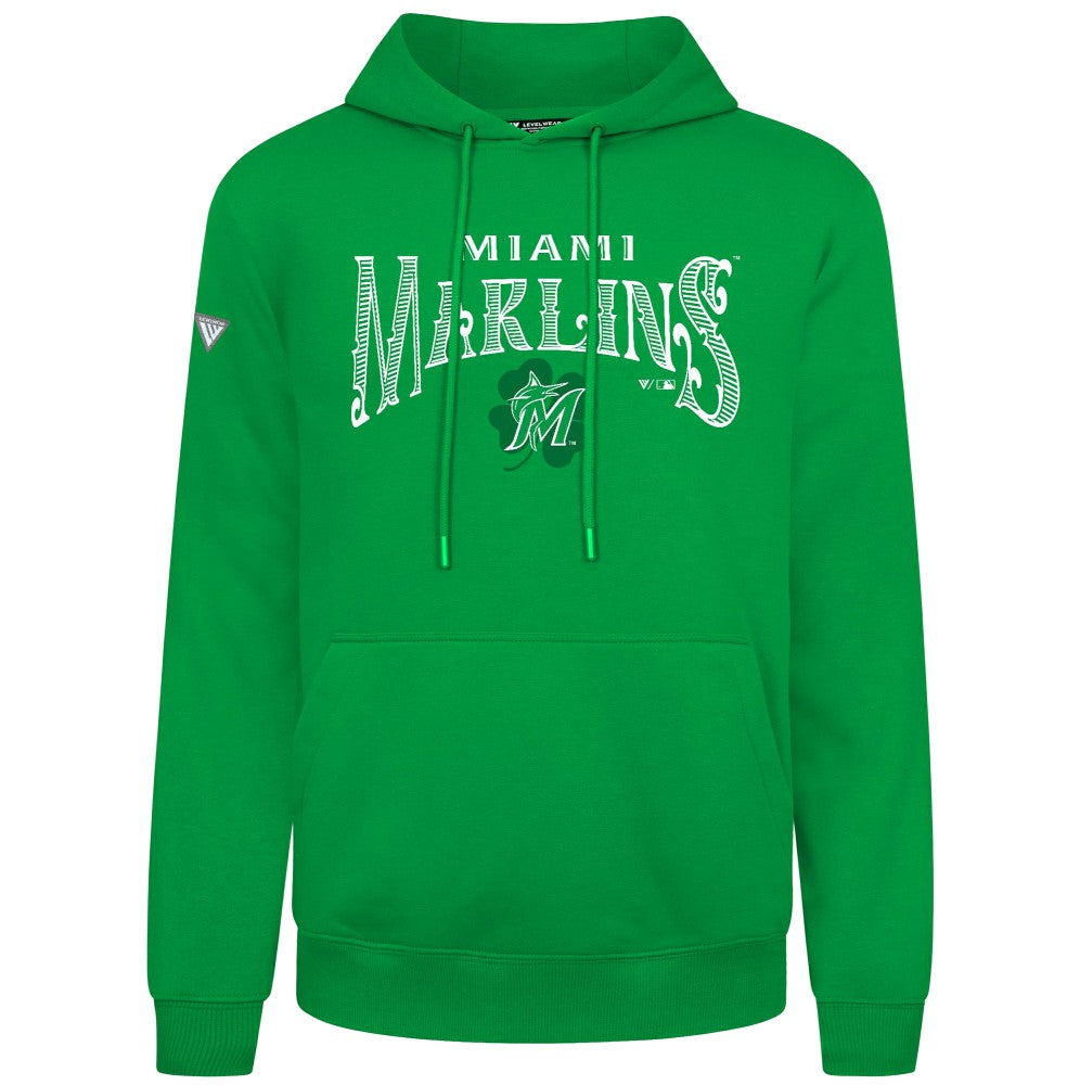 Miami Marlins Levelwear St. Patrick's Day Podium Hoodie - Green Hoodies