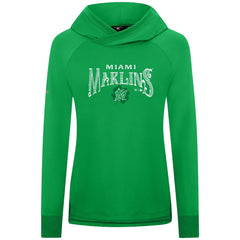 Miami Marlins Levelwear Women's St. Patrick's Day Slender Raglan Hoodie - Green Hoodies