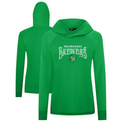 Milwaukee Brewers Levelwear Women's St. Patrick's Day Slender Raglan Hoodie - Green Hoodies