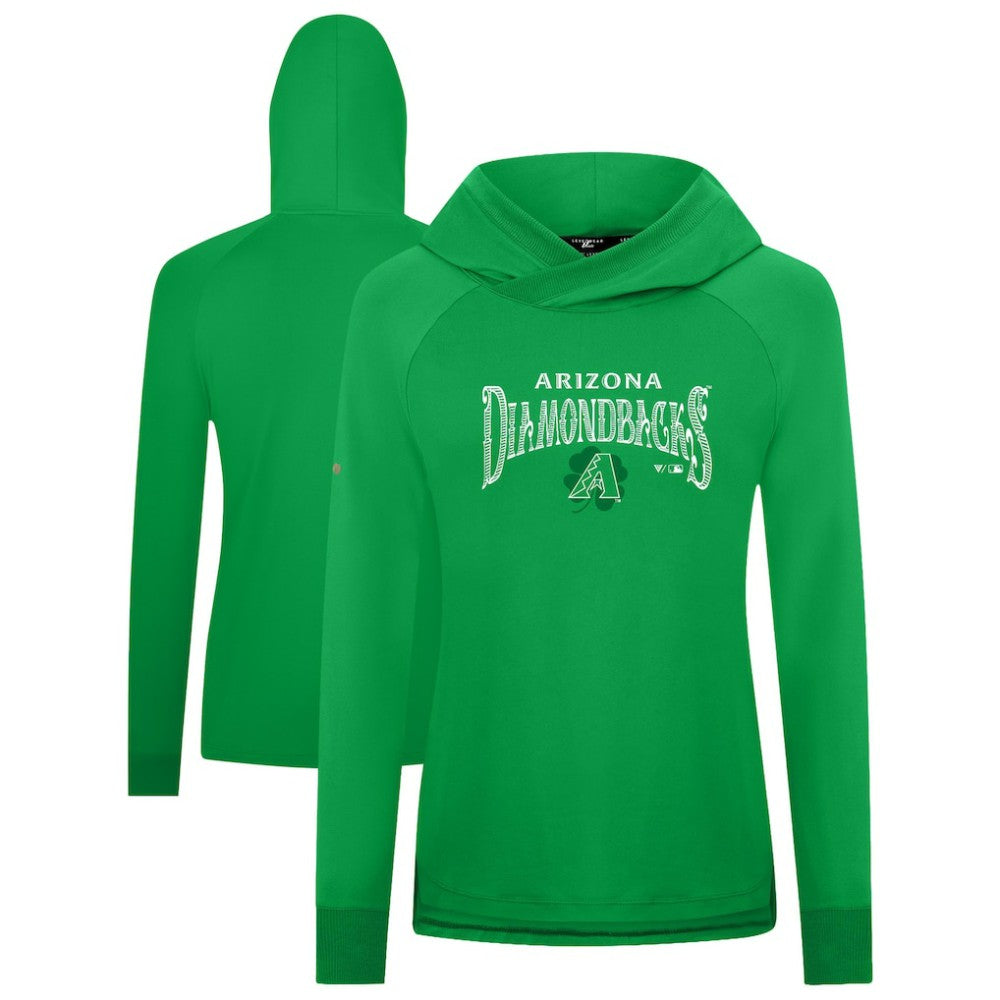 Arizona Diamondbacks Levelwear Women's St. Patrick's Day Slender Raglan Hoodie - Green Hoodies