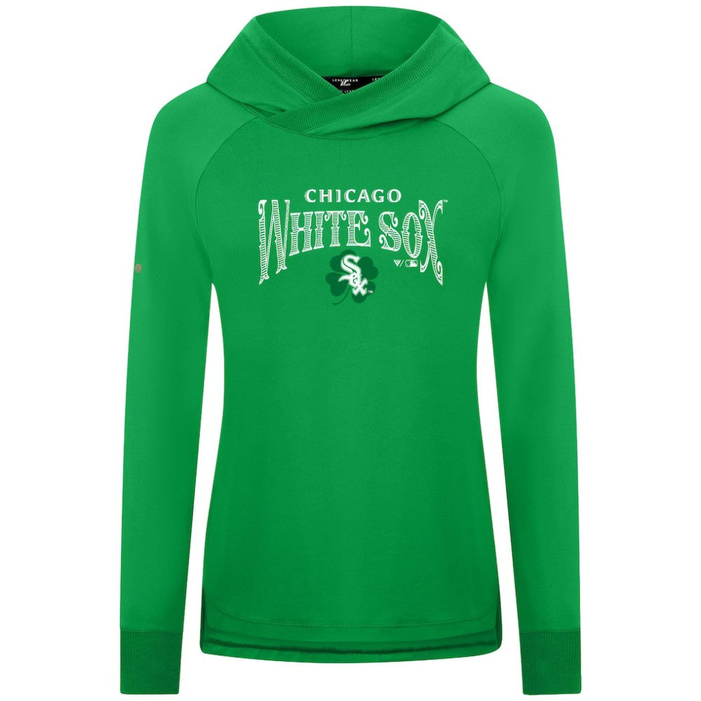 Chicago White Sox Levelwear Women's St. Patrick's Day Slender Raglan Hoodie - Green Hoodies