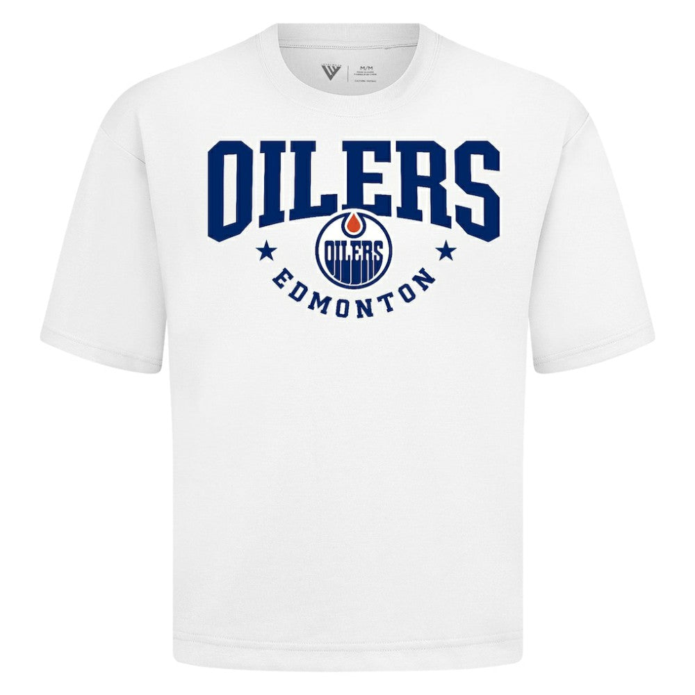 NHL Edmonton Oilers Levelwear Luxe Signature Knit T-Shirt - White