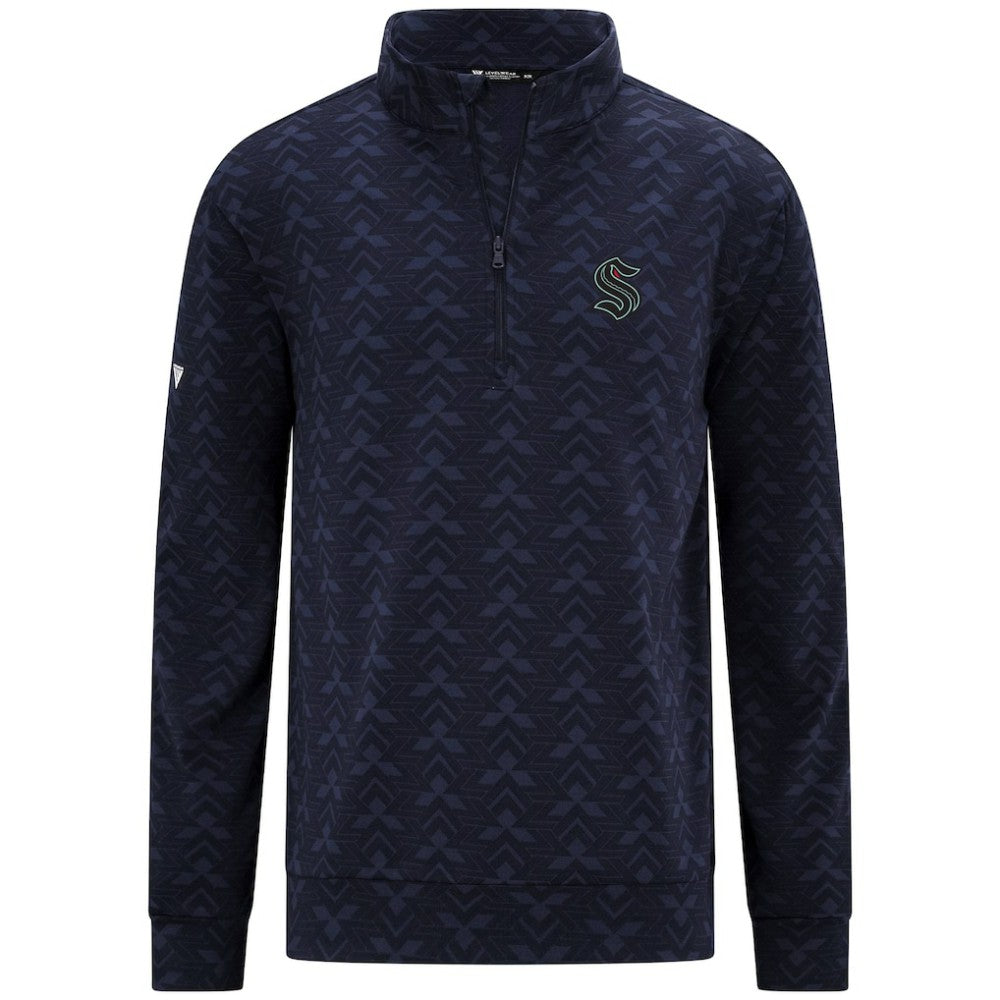 NHL Seattle Kraken Levelwear Chameleon Quarter-Zip Sweatshirt - Navy