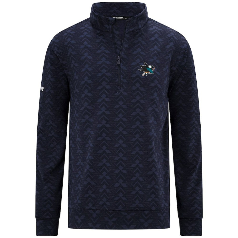 NHL San Jose Sharks Levelwear Chameleon Quarter-Zip Sweatshirt - Navy