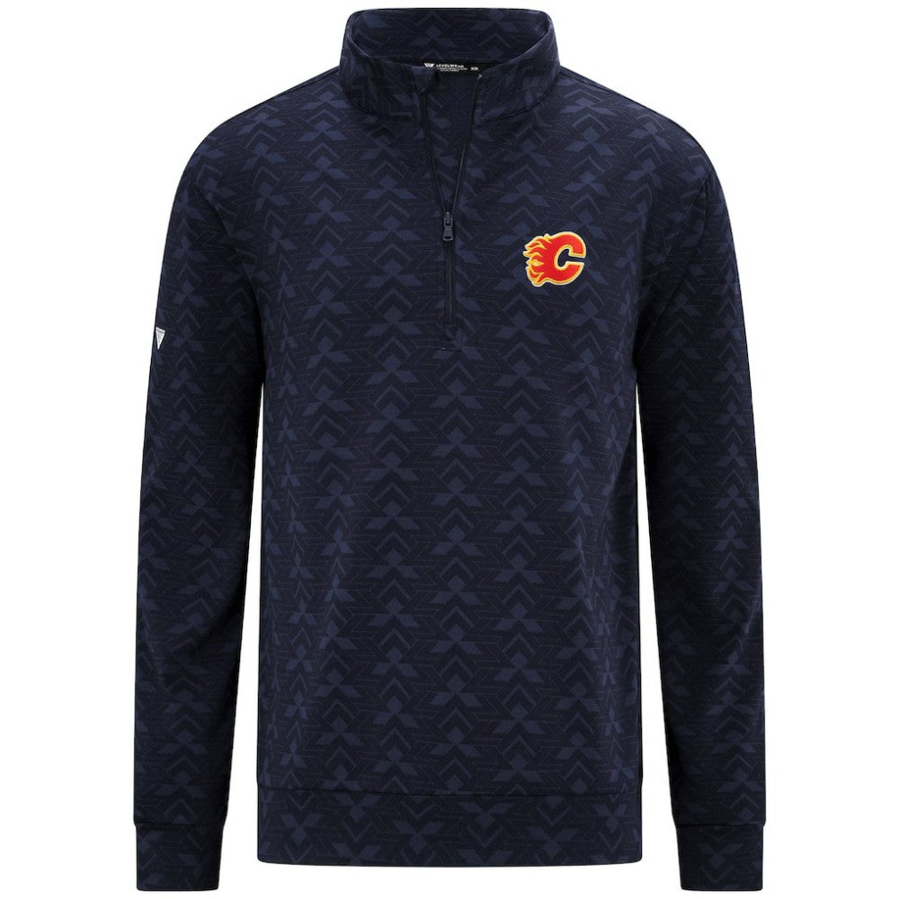 NHL Calgary Flames Levelwear Chameleon Quarter-Zip Sweatshirt - Navy