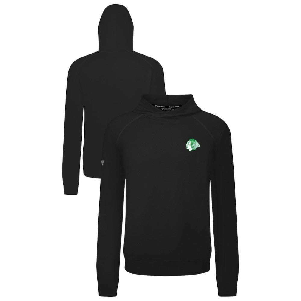 NHL Chicago Blackhawks Levelwear St. Patrick's Day Mandate Tri-Blend Hoodie - Black